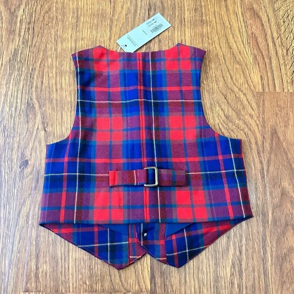 NWT Janie and Jack wool plaid holiday vest